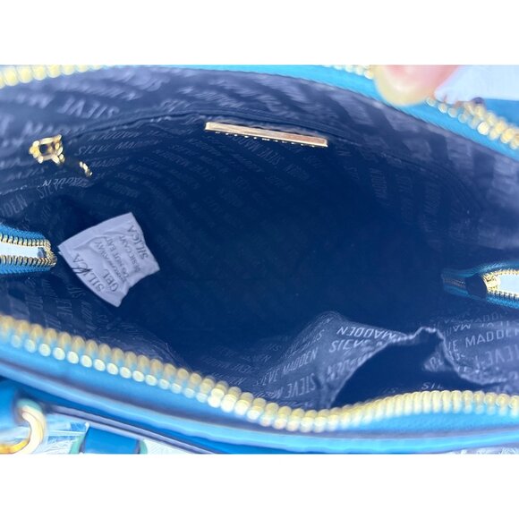 Steve Madden Budha Satchel Crossbody handbag Green Blue OS - Picture 6 of 7